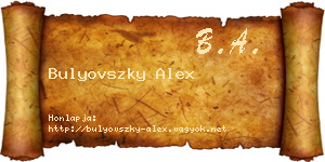 Bulyovszky Alex névjegykártya